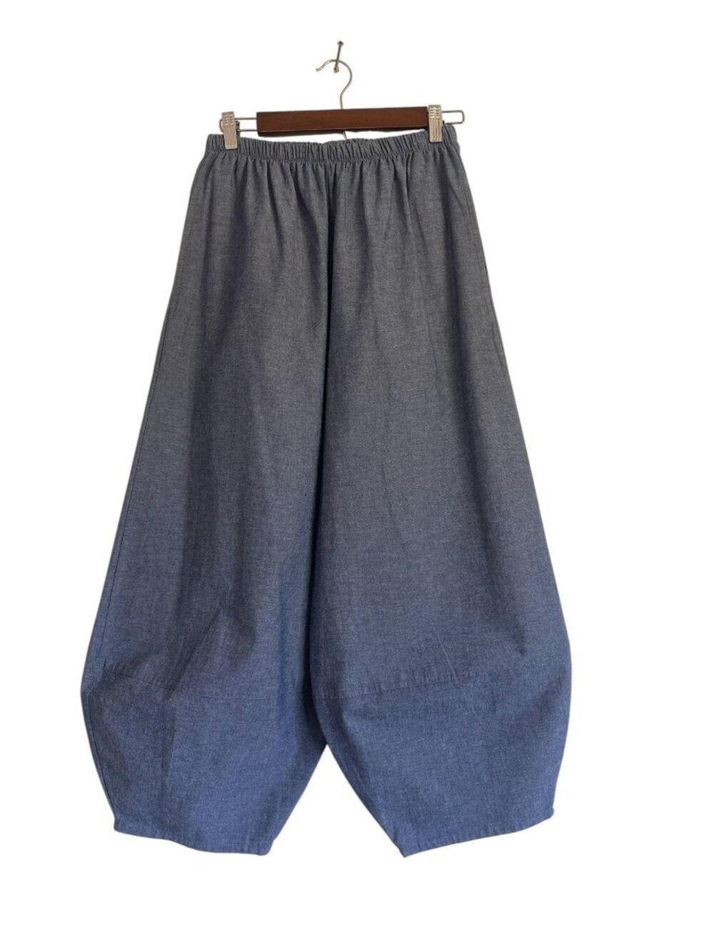 Bryn Walker Ballon Barrel Pull On Pants Womens Small Blue Lagenlook Minimalist